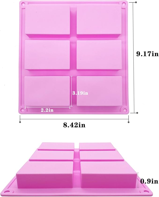 Rectangle Shape Baking & Soap Mold 6 Cavity HaveLock Shop