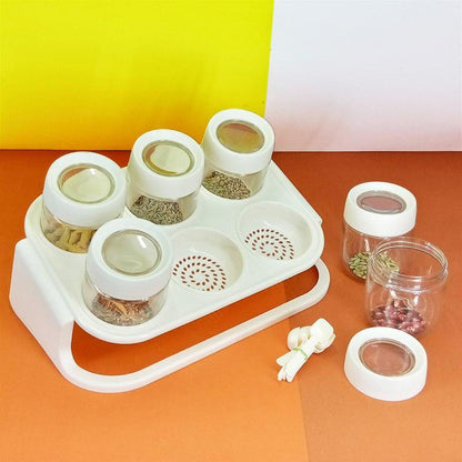 6 Pcs Masala Rack With Spoons AND Stand HaveLock Shop