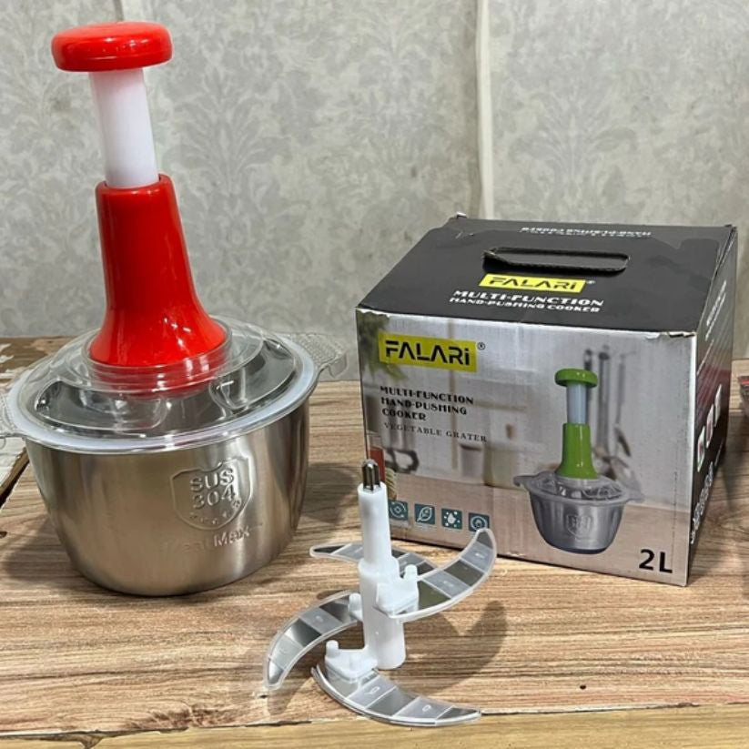 Stainless Steel Hand Push Chopper 2 L