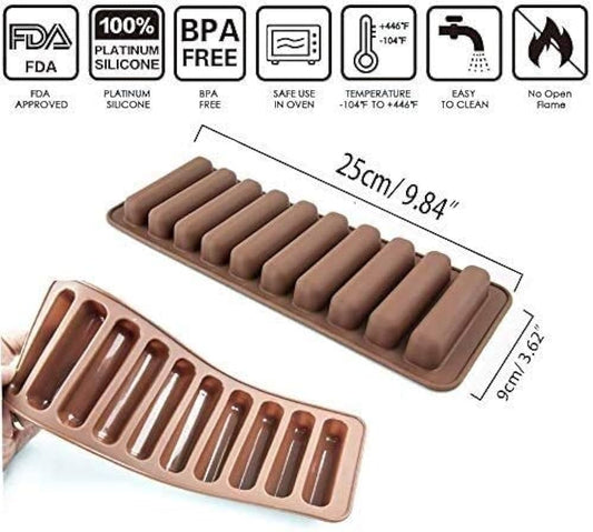 Silicon Chocolate Mold Long Strip Shape Finger Shape Rectangular Grain Bar Shape HaveLock Shop