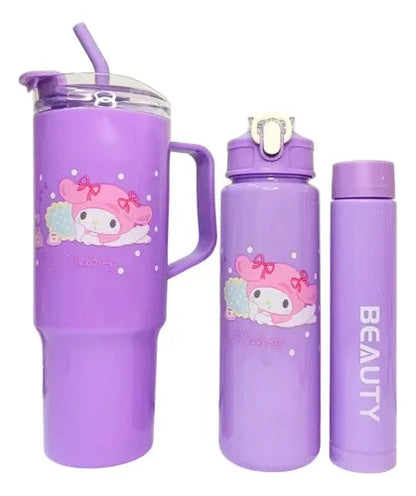 Kawaii Sanrio Character Plastic Tumbler 3Pc Set HaveLock Shop