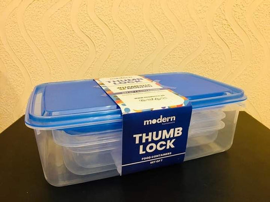 PACK OF 7 Food Storage Containers with Thumb Lock Lids HaveLock Shop