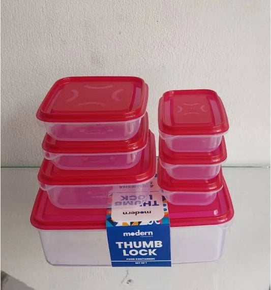 PACK OF 7 Food Storage Containers with Thumb Lock Lids HaveLock Shop