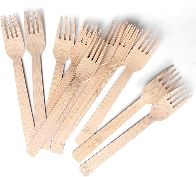BAMBOO FORK DISPOSABLE 100 PCS
