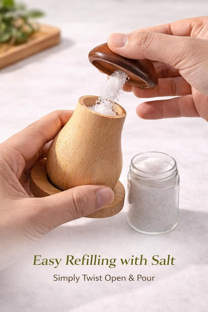 Bamboo Mushroom salt Pepper 