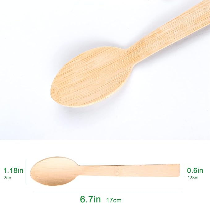 BAMBOO SPOON DISPOSABLE 100 PCS