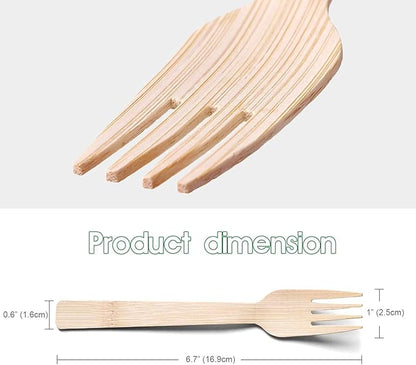BAMBOO FORK DISPOSABLE 100 PCS