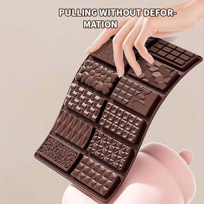 Silicone 12 Cavity Multi Shape Chocolate Bar Mold | Havelockshop
