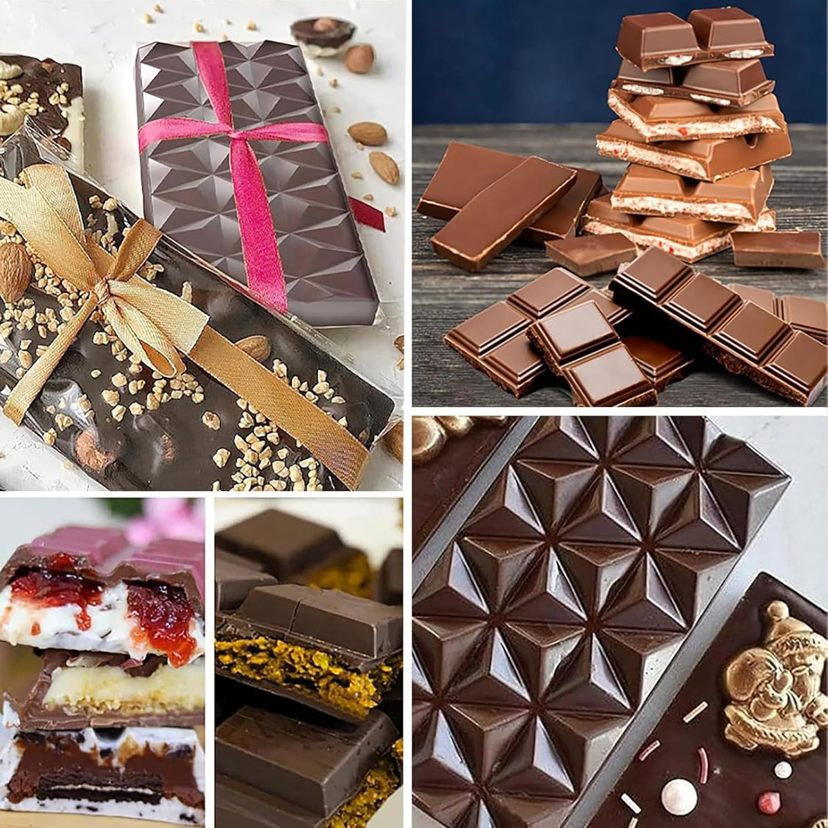 Silicone 12 Cavity Multi Shape Chocolate Bar Mold | Havelockshop