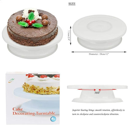 Cake table Plastic Cake Turntable Rotating Anti-skid Round Cake Decorating Stand HaveLock Shop