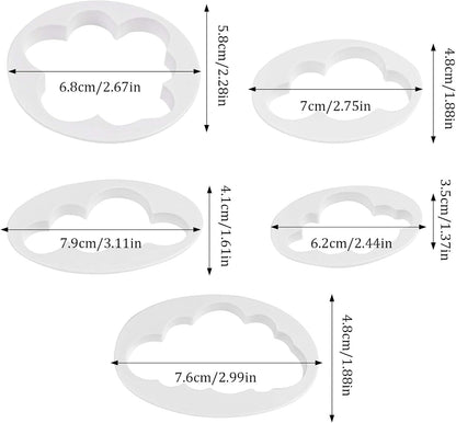 Cloud Fondant & Cookie Cutter 5Pcs Set HaveLock Shop