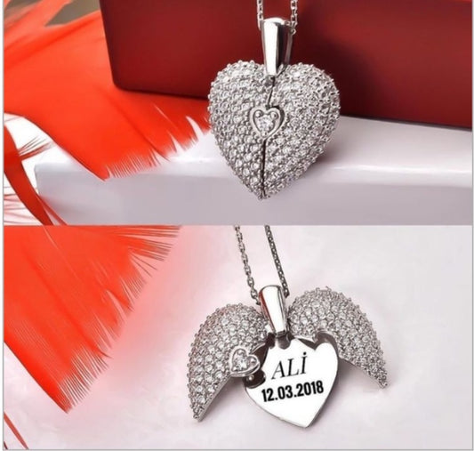 Fancy Beautiful Coustomize Gold Plated Zircon Openable Heart