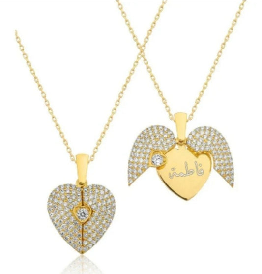 Fancy Beautiful Coustomize Gold Plated Zircon Openable Heart