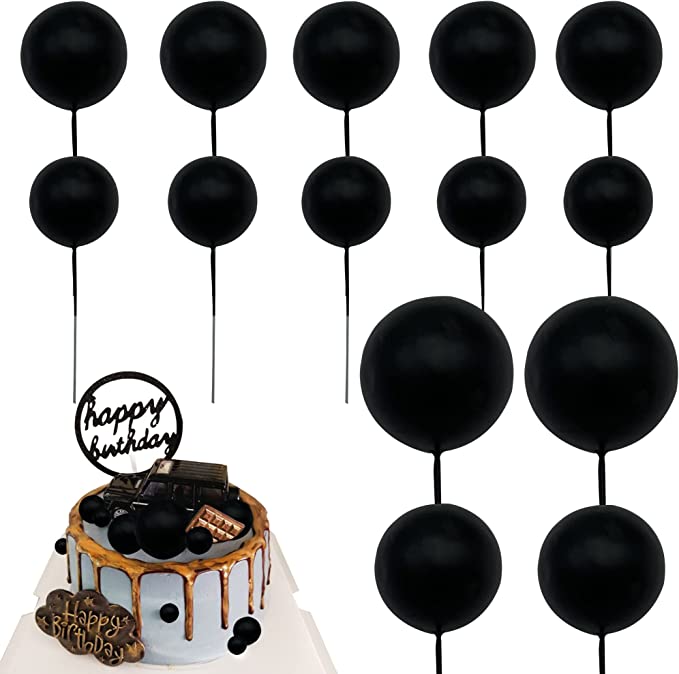 Artificial Black Faux Ball Topper 20Pcs Set HaveLock Shop