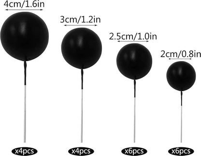 Artificial Black Faux Ball Topper 20Pcs Set HaveLock Shop