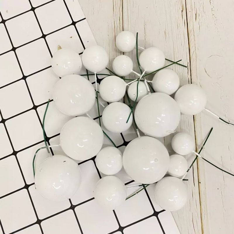 Artificial White Faux Ball Topper 20Pcs Set HaveLock Shop