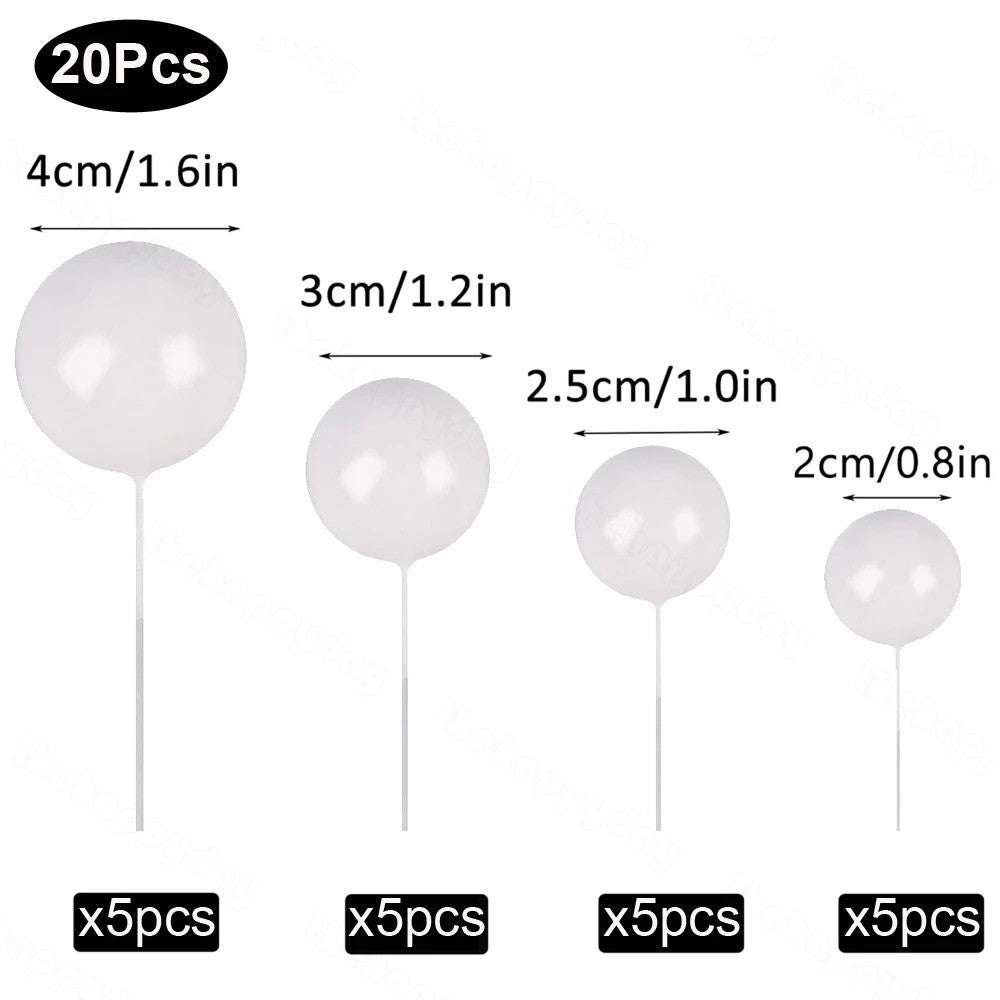Artificial White Faux Ball Topper 20Pcs Set HaveLock Shop