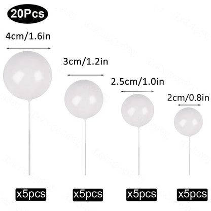 Artificial White Faux Ball Topper 20Pcs Set HaveLock Shop