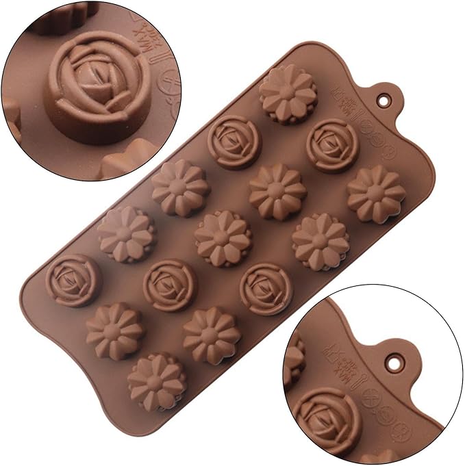 Silicone 15 Cavity Flower Rose Chocolate Mold HaveLock Shop
