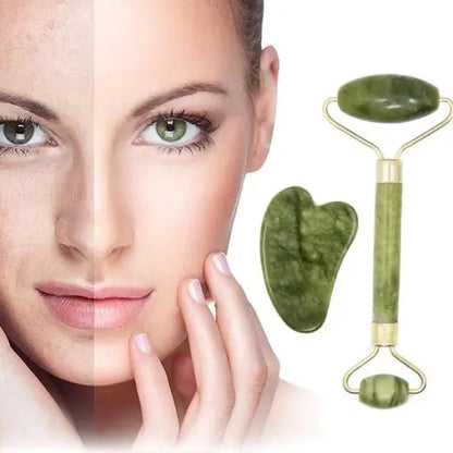 Jade Face Roller & GuaSha Stone