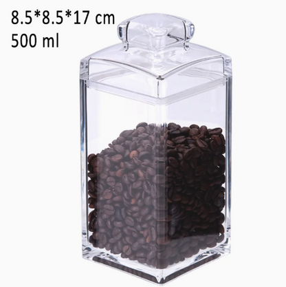 Modern Square Acrylic Storage Jar Buckle Lid for Dried Fruit
