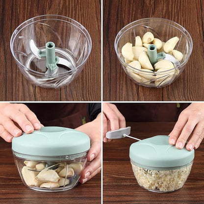 EOTIA Food Processor Manual Shredder Vegetable HAND Cutter Chopper 3 Blades - Rassi Chopperr