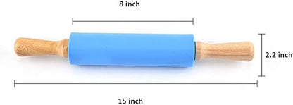 Silicon Dough Rolling Pin wooden Hnadle Havelockshop