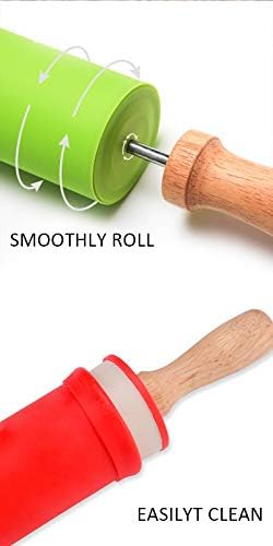 Silicon Dough Rolling Pin wooden Hnadle Havelockshop
