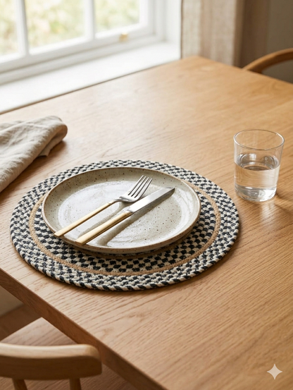 STRIPE ROPE PLATE MATT - Each pcs