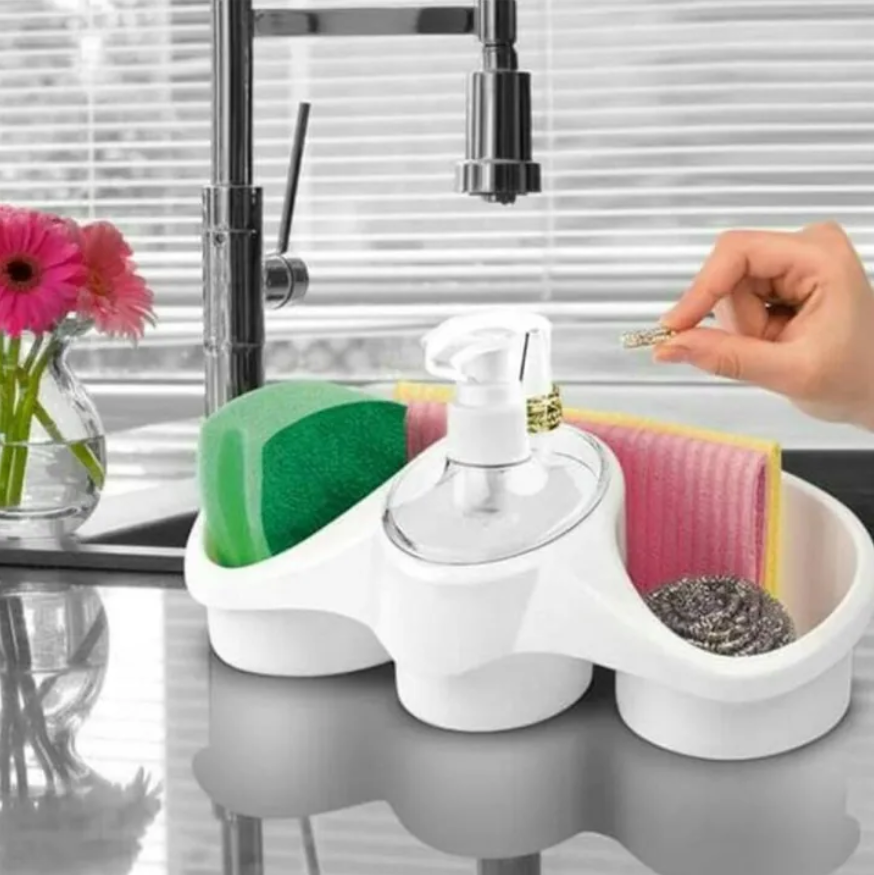 3 In 1 Soap Dispenser And Sponge Holder