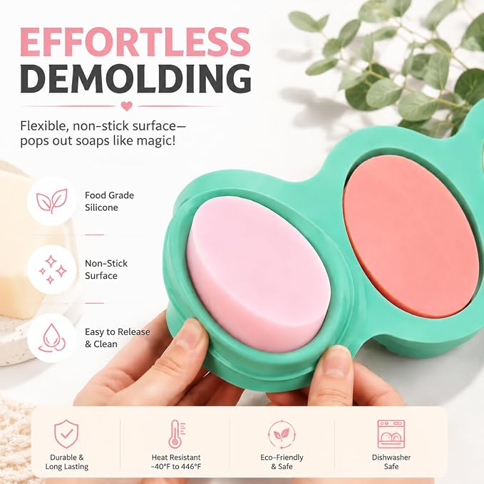 Silicone Massage Soap Mold 4-Cavity Soap Making Mold
