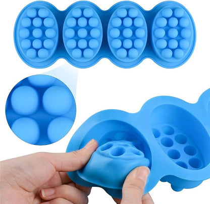 Silicone Massage Soap Mold 4-Cavity Soap Making Mold