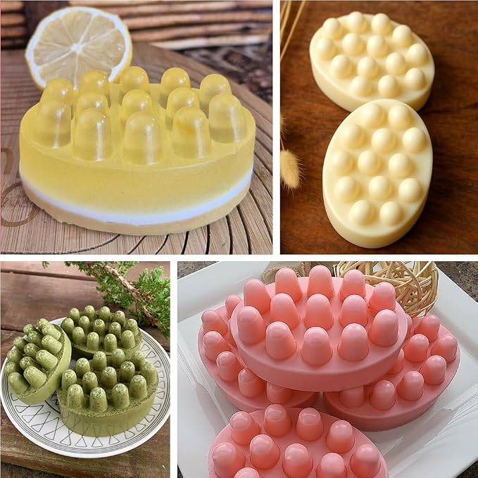 Silicone Massage Soap Mold 4-Cavity Soap Making Mold