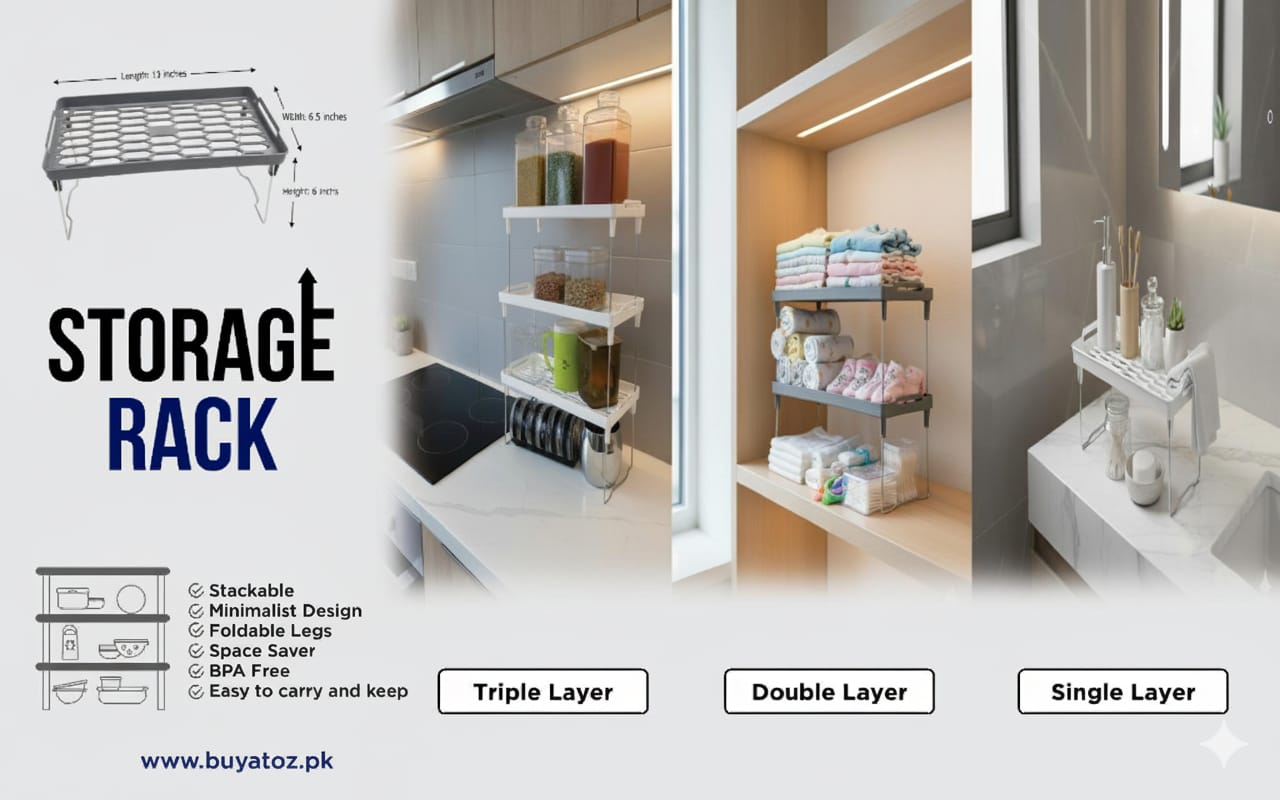 Stack Up Shelf with Steel Metal Leg - SINGLE LAYER HaveLock Shop