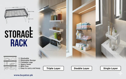 Stack Up Shelf with Steel Metal Leg - SINGLE LAYER HaveLock Shop