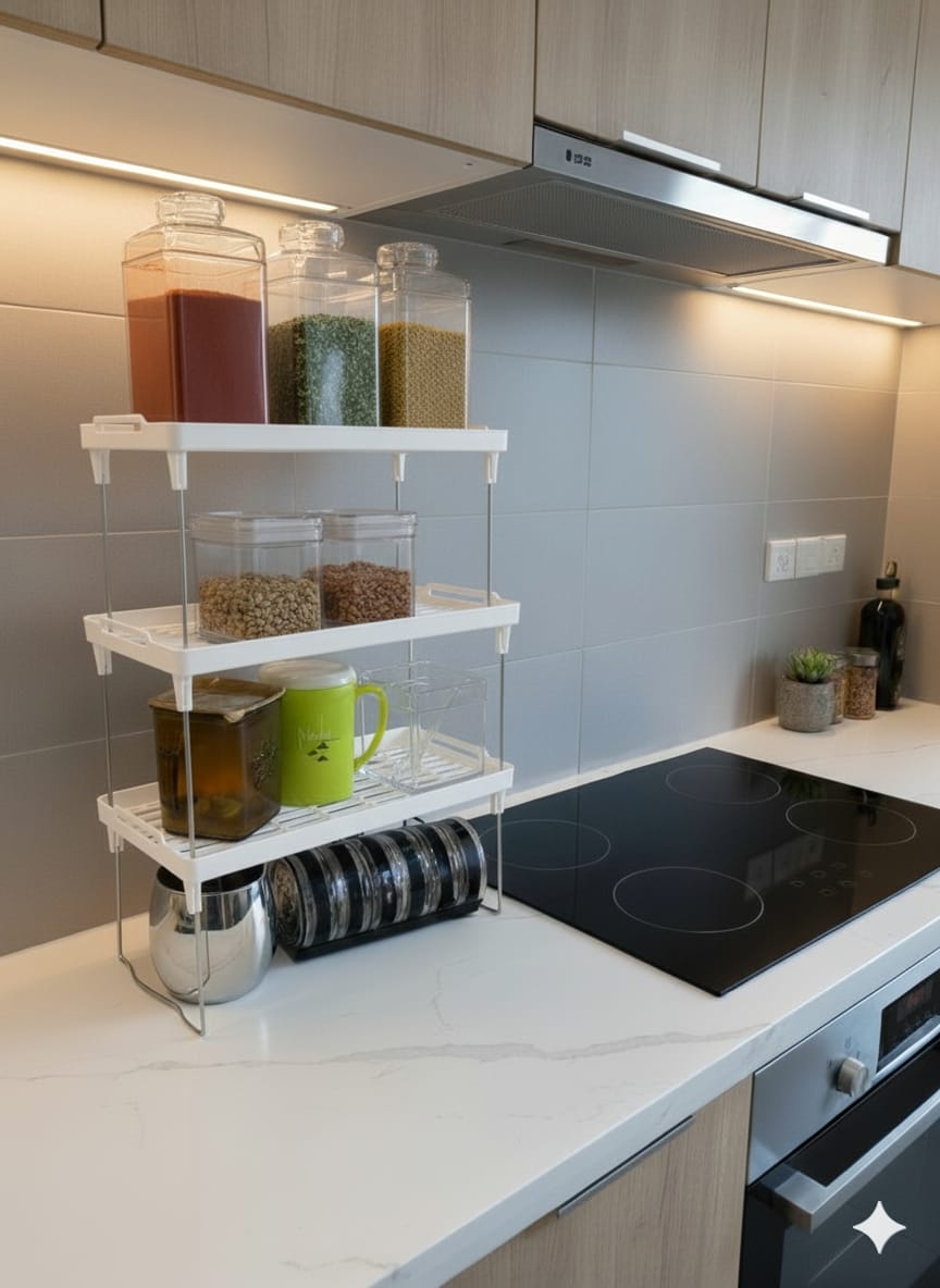 Stack Up Shelf with Steel Metal Leg - SINGLE LAYER HaveLock Shop