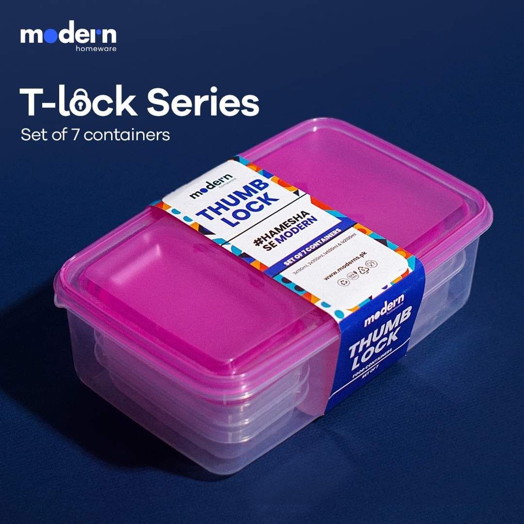 PACK OF 7 Food Storage Containers with Thumb Lock Lids HaveLock Shop