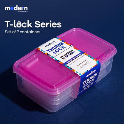 PACK OF 7 Food Storage Containers with Thumb Lock Lids HaveLock Shop
