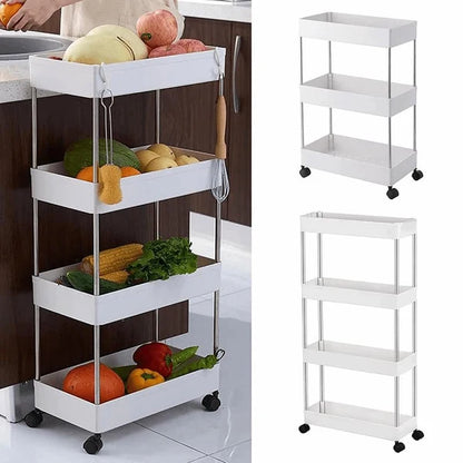 4 Tier Kitchen Trolley Storage Rack with Wheels | Havelockshop