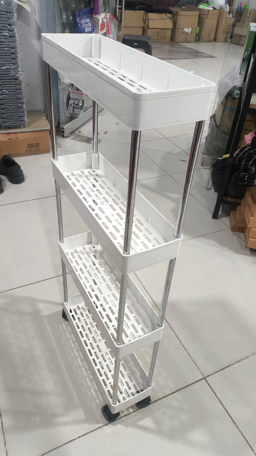 4 Tier Kitchen Trolley Storage Rack with Wheels | Havelockshop