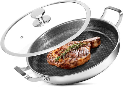 304 Stainless Steel Honeycomb Wok with Lid | Havelockshop