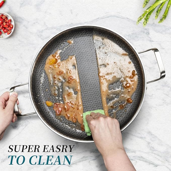 304 Stainless Steel Honeycomb Wok with Lid | Havelockshop