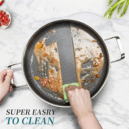 304 Stainless Steel Honeycomb Wok with Lid | Havelockshop