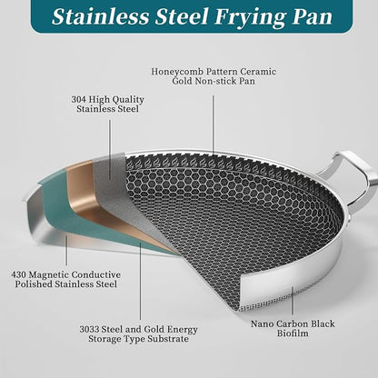 304 Stainless Steel Honeycomb Wok with Lid | Havelockshop